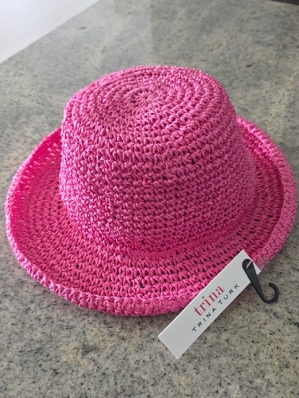 NWT....Trina Turk Hot Pink Straw Sun Hat
